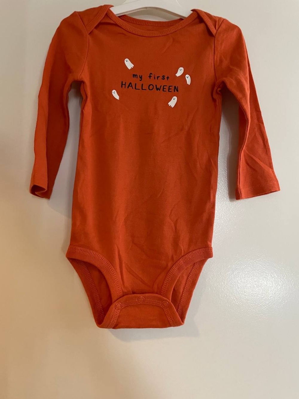 Carter's Orange "My First Halloween" Bodysuit with Ghosts